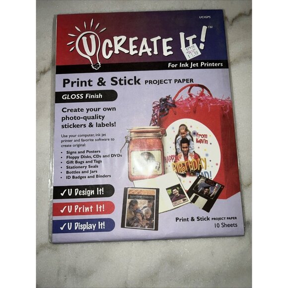 2004 U Create It Ink Jet Printers Greeting Cards/Print & Stick Project Paper New - Picture 4 of 5